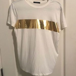 Forever 21 gold stripe tee